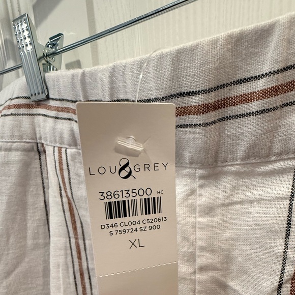 Lou & Grey Linen Blend Striped Wide Leg Pants XL Neutral Summer NWT - Picture 6 of 6